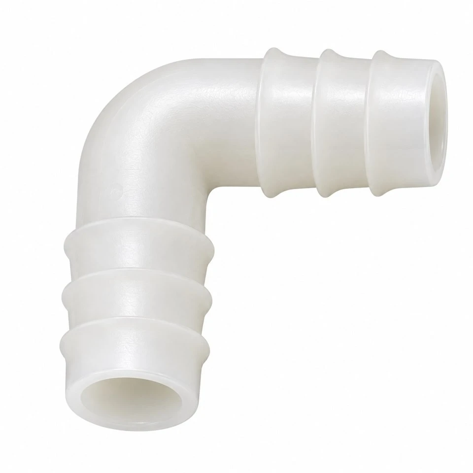 Custom Injection Molded PP Hose Elbow Connectors factory Custom Injection Molded PP Hose Elbow Connectors factory