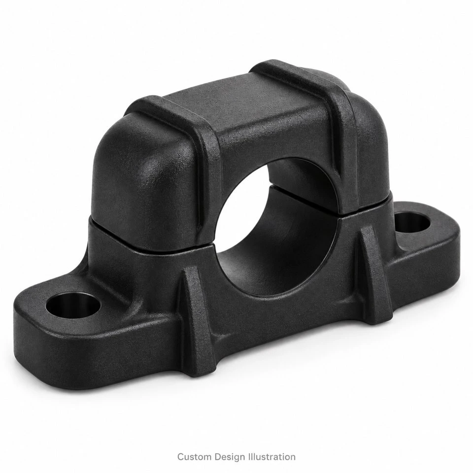 Custom Injection Molded Nylon Split Pipe Clamps suppliers Custom Injection Molded Nylon Split Pipe Clamps suppliers