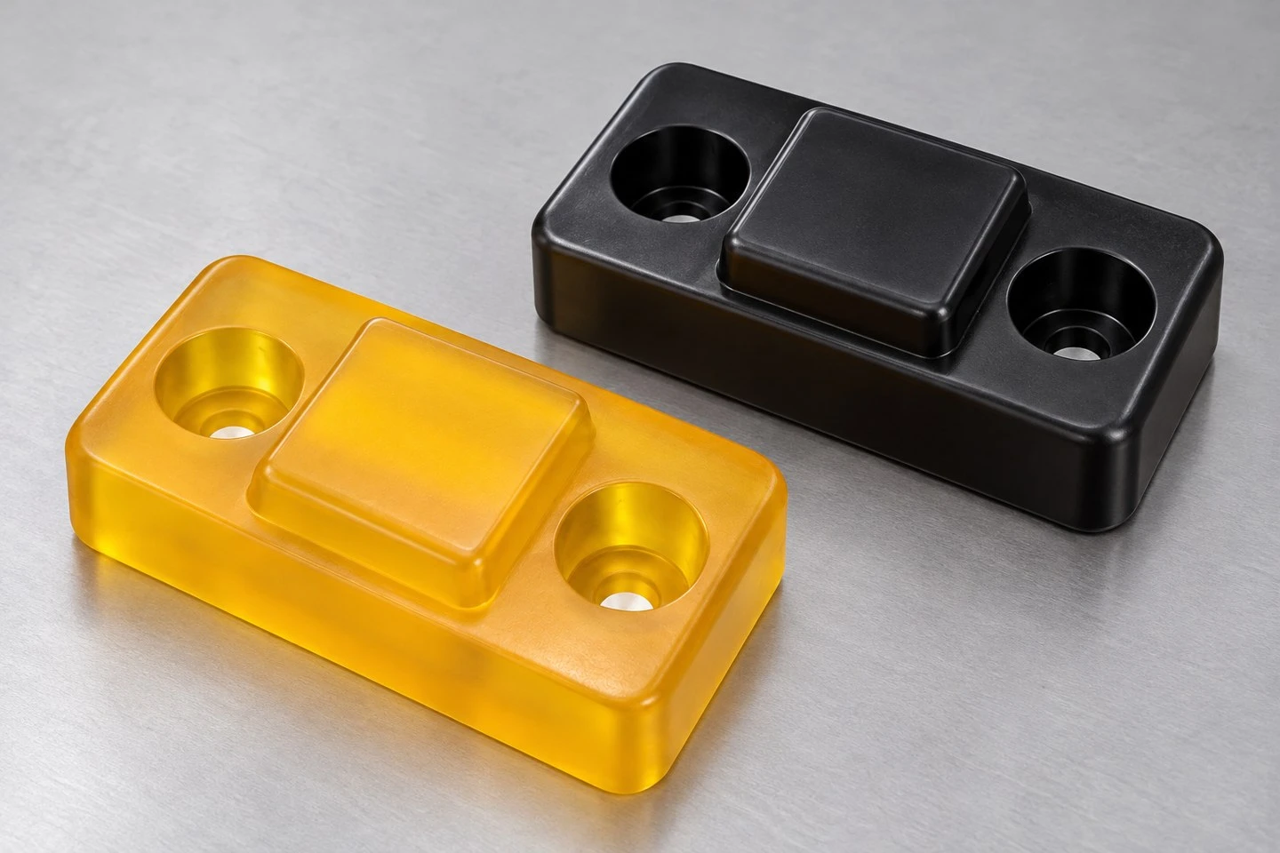 product-1-1 Custom polyurethane machinery buffer block concepts in amber and black finishes