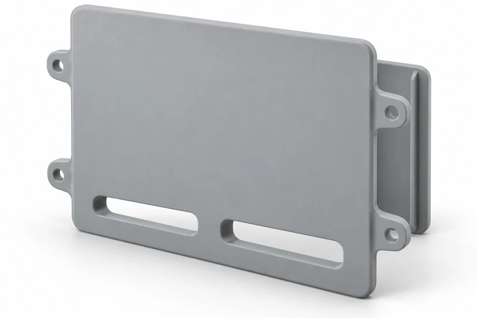 product-1-1 Custom polypropylene tank baffle plate concept with lower bypass openings and side mounting ears