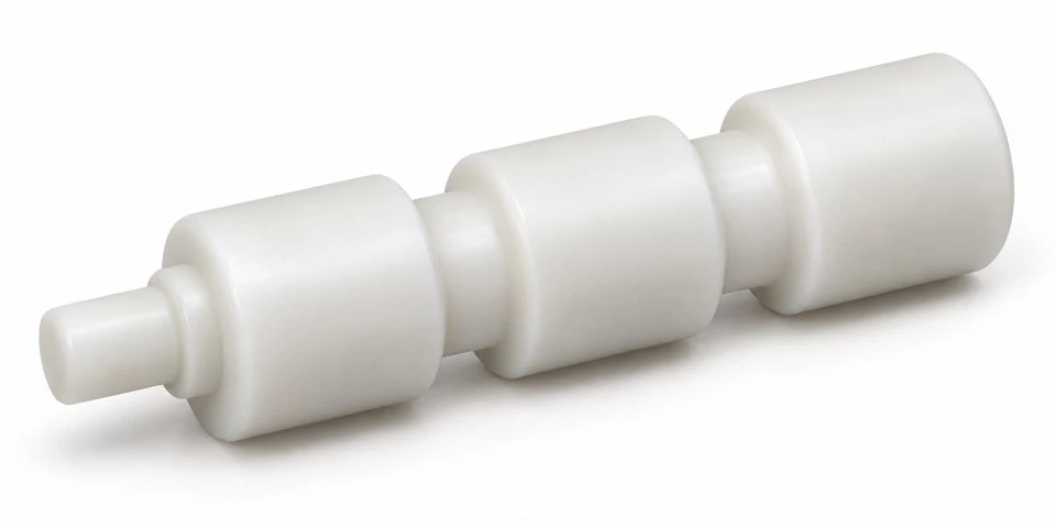 product-1-1 POM valve spool concept with coaxial actuator stem and smooth cylindrical bearing lands