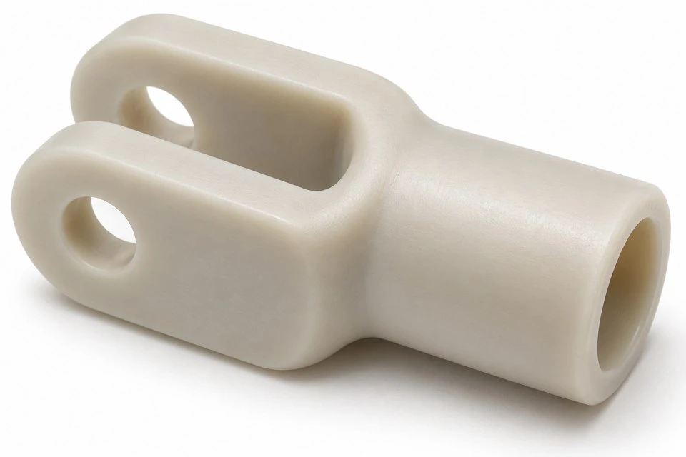 product-1-1 Radiused fork root and cylindrical rear socket shank of a nylon linkage end