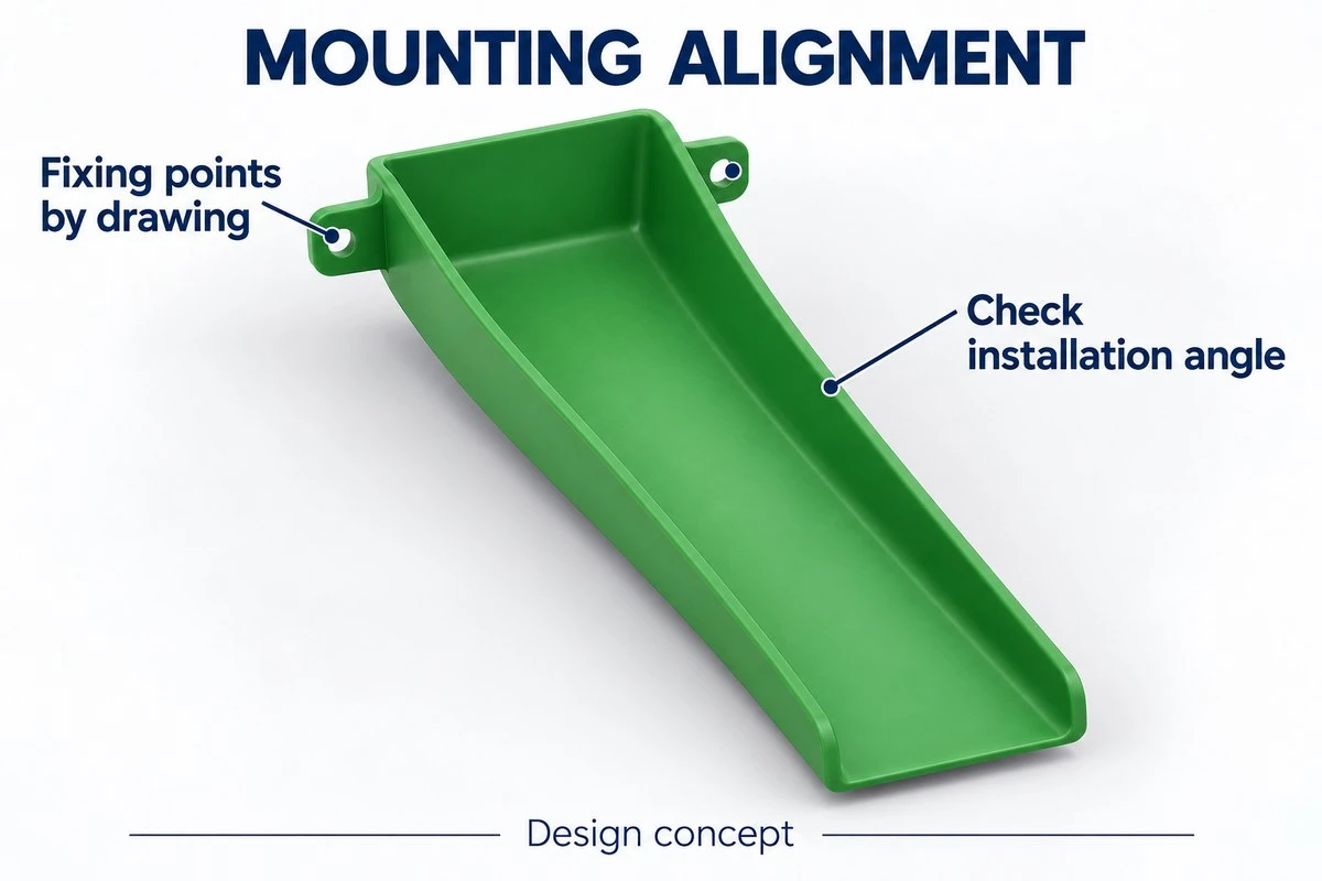 product-1-1 Seed guide chute concept with mounting hole locations and installation angle review