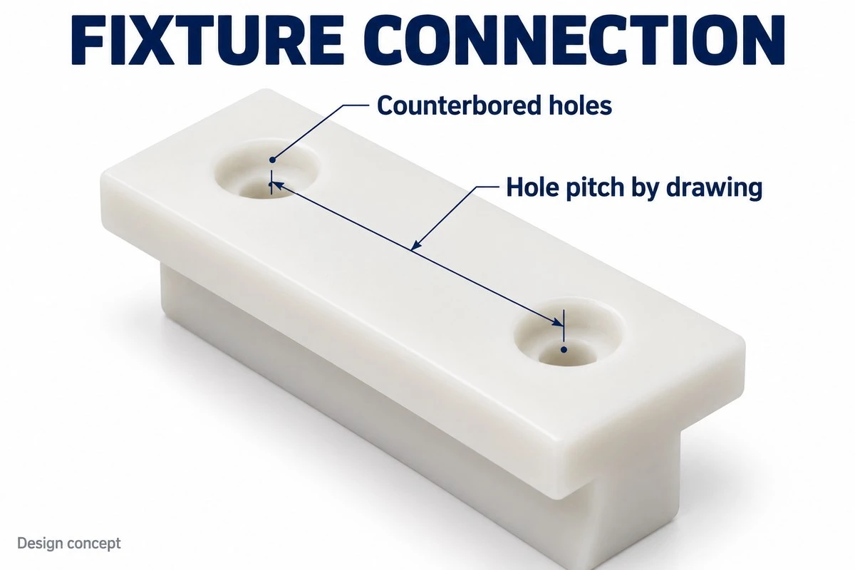 product-1-1 Custom POM positioning slide concept with recessed fixture fixing holes