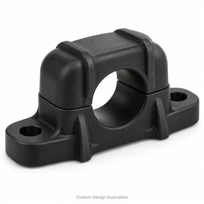 Custom Injection Molded Nylon Split Pipe Clamps